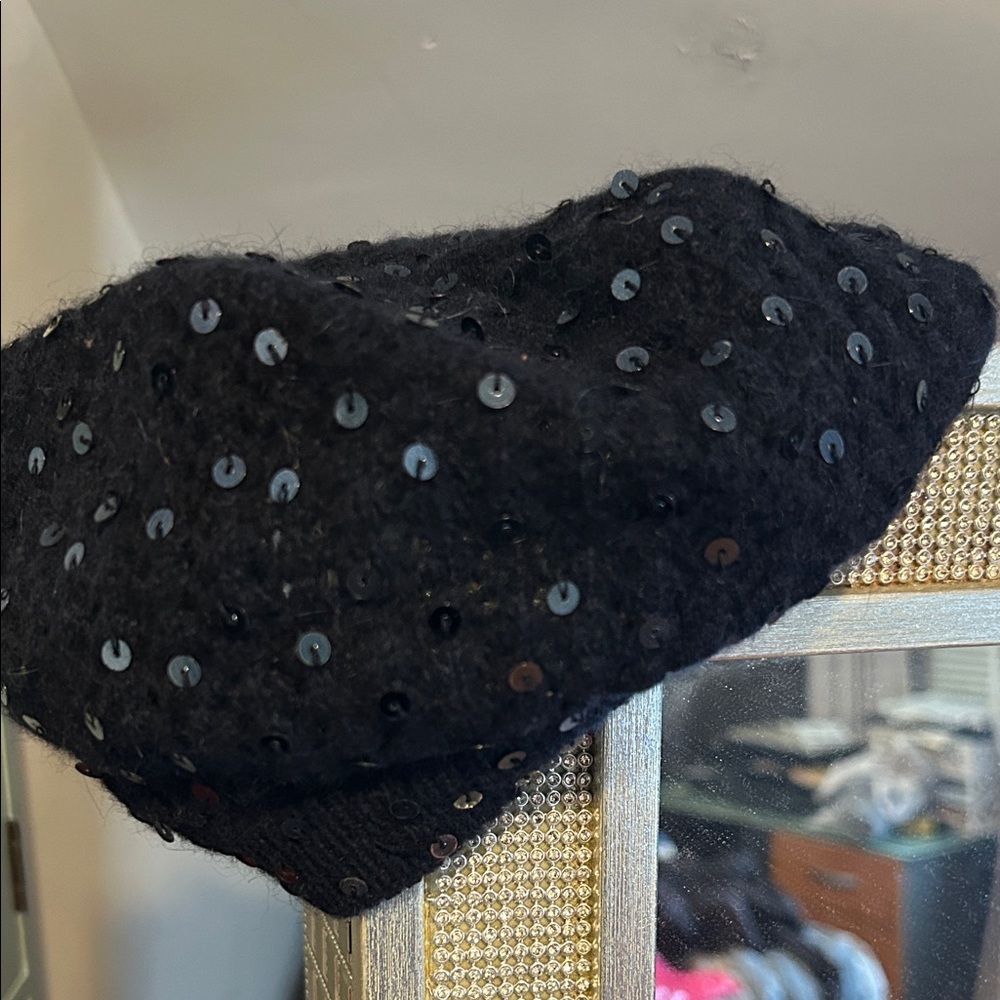 Accessorize Black Sequin Beret